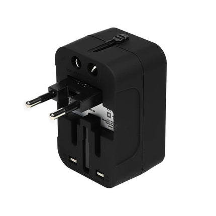 Internationale Reisadapter met 2 USB Poorten, Geschikt voor 150 Landen