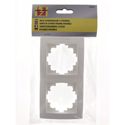 Afdekraam 2-voudig Wit, 152x81mm, voor schakelaars en stopcontacten.