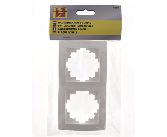 Afdekraam 2-voudig Wit, 152x81mm, voor schakelaars en stopcontacten.