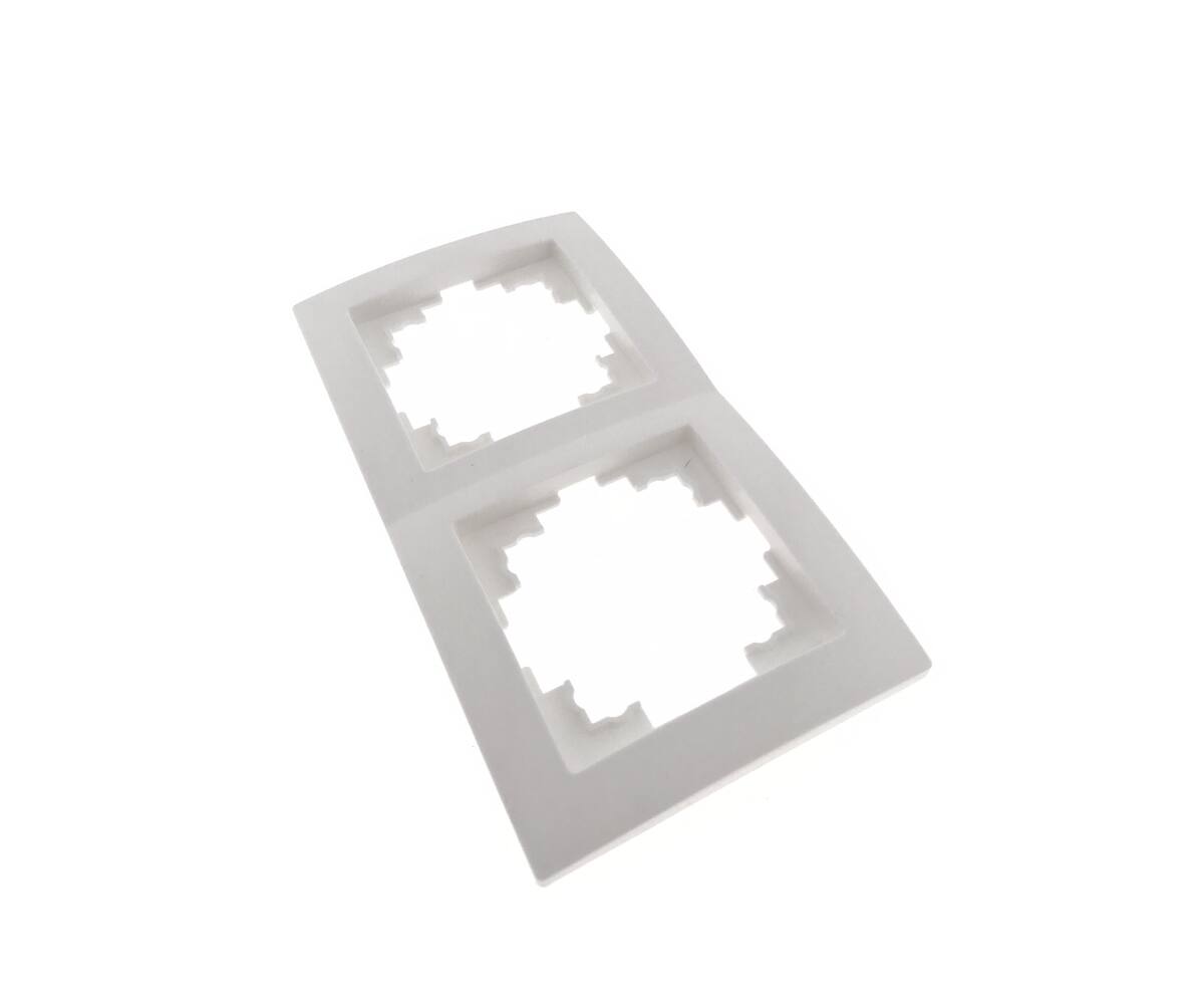 Afdekraam 2-voudig Wit, 152x81mm, voor schakelaars en stopcontacten.