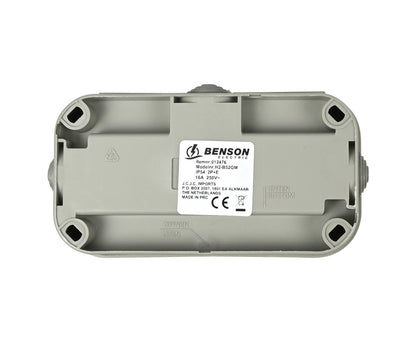 2-voudig IP54 stopcontact voor vochtige ruimtes, 250V AC, 16A max
