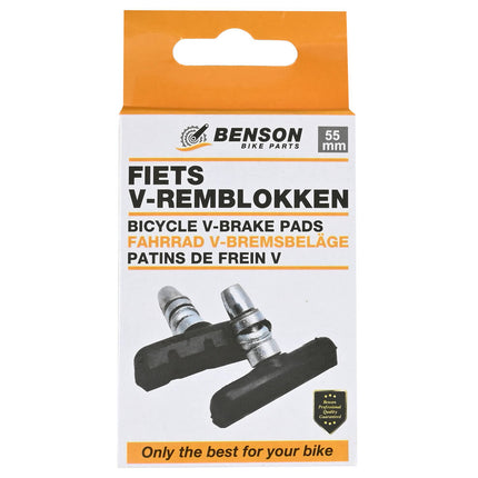 Fiets V-Remblokken 55 mm, Geschikt Voor Voor- en Achterremmen