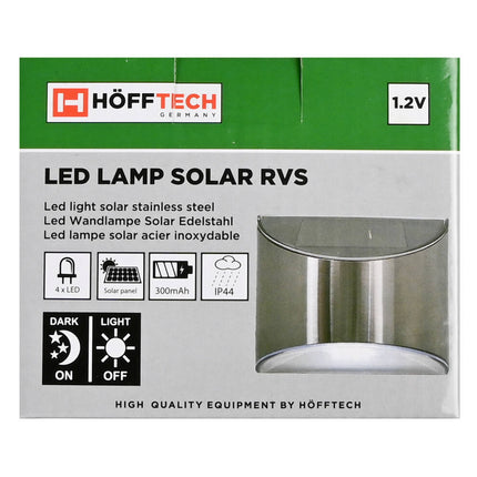 Solar LED Lamp RVS 4 SMD 1.2V 300mAh IP44 voor Tuin & Badkamer