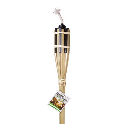 Tuinlamp Fakkel Bamboe 120 cm, Navulbare Olietank, Verlicht Tuinpad