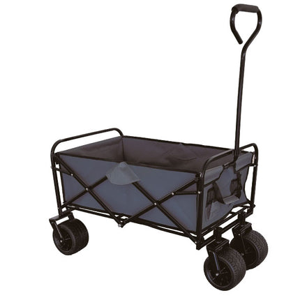 Bolderkar extra brede wielen opvouwbaar – Kleur Zwart, Afmeting laadruimte ca. 91x52x62 cm