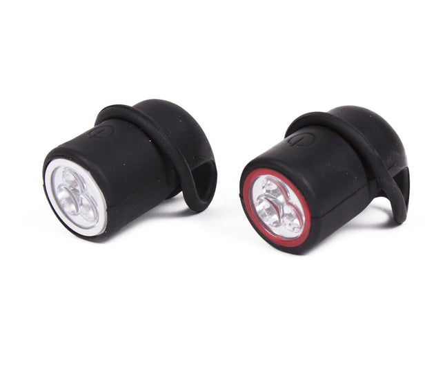 3 LED Fietslamp Set: Silicone Behuizing, Witte/Rode Modes, Incl. Batterijen