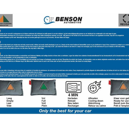 Auto-ontvochtiger, herbruikbaar, vochtindicatie, 125ml absorptie.
