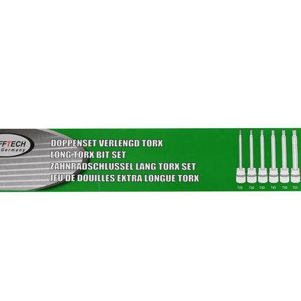 Doppenset Torx 7-delig 3/8'' CRV Staal Auto & Fiets Onderhoud