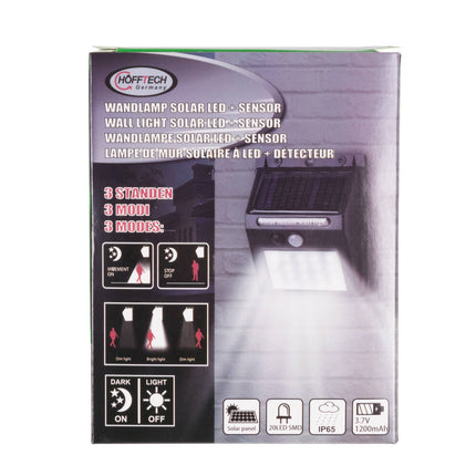 Solar LED Wandlamp met PIR Sensor, IP65, Buitenverlichting, 3.7V Li-Battery