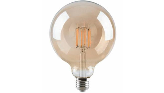 LED lamp globe filament G125 4W E27 amber dimbaar