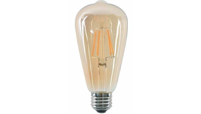 LED lamp retro filament st64 4W E27 amber dimbaar