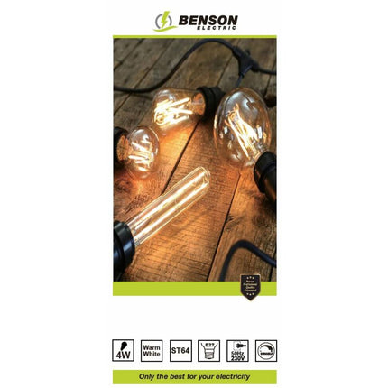 Retro Amber LED Filament Lamp 4W E27 3000K Dimbaar - 360lm 25.000u