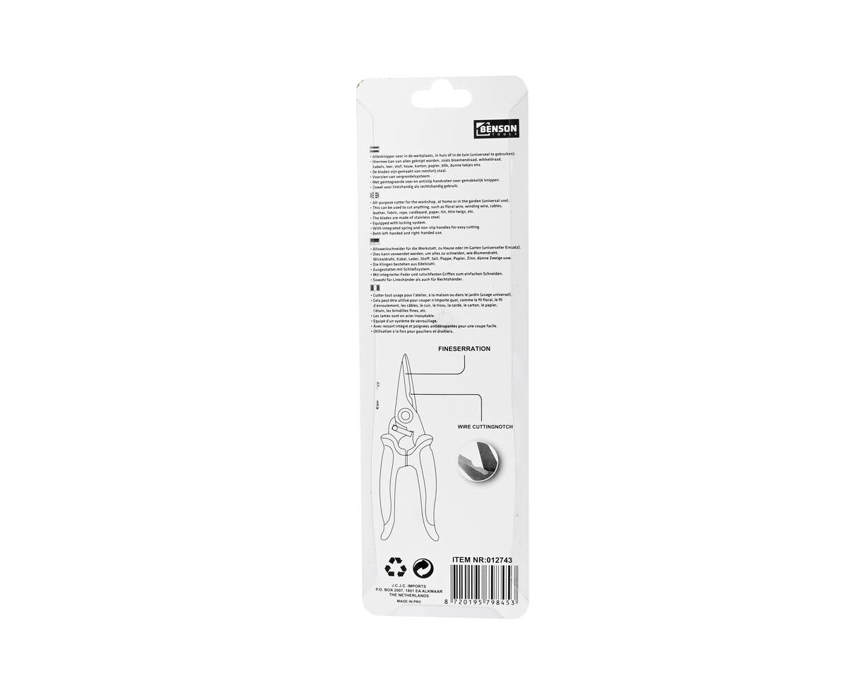 Allesknipper 20 cm: RVS Bladen, Antislip Handvaten, Veer, Voor Klussen
