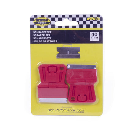 Schraperset 2 dlg - Metaalbladen, Verwisselbare Mesjes voor Verf/Lijm