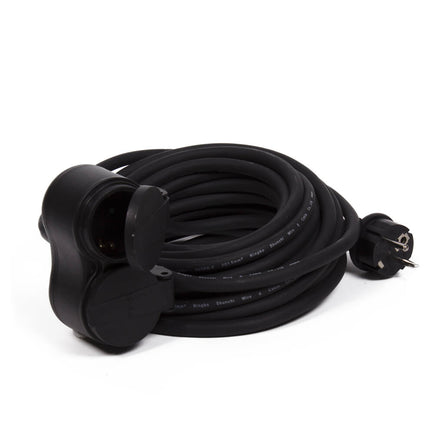20m Verlengsnoer, 2 RA Stekkers, 3G1.5mm², IP44, Neopreen, 16A, 3500W