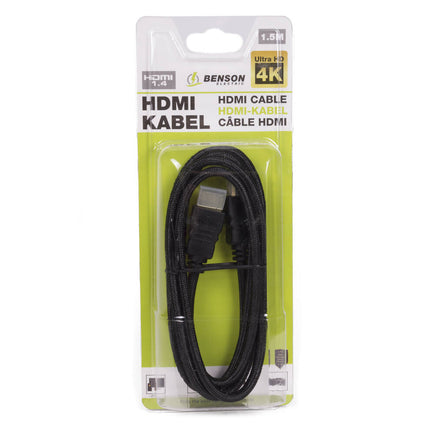 HDMI Kabel 1.4 4K Ultra HD, 1.5m Gold Plated voor HDTV/Monitor