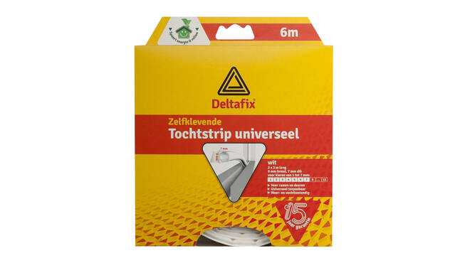 Tochtstrip o-profiel siliconen 9 x 7 mm 1-7 mm 2 x 3 mtr wit