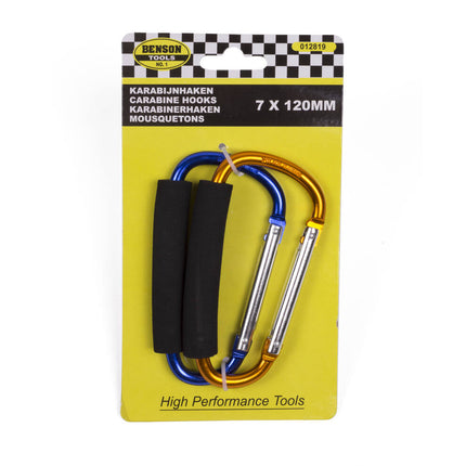Karabijnhaken 2 st 7x120 mm: Perfect voor ophangen en kettingreparatie