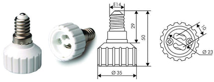 Verloop fitting E14 naar GU10