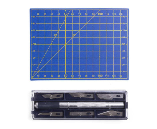 8-delige Precisie Hobbymes Set met 6 Mesjes en Snijmat voor Hobbyprojecten