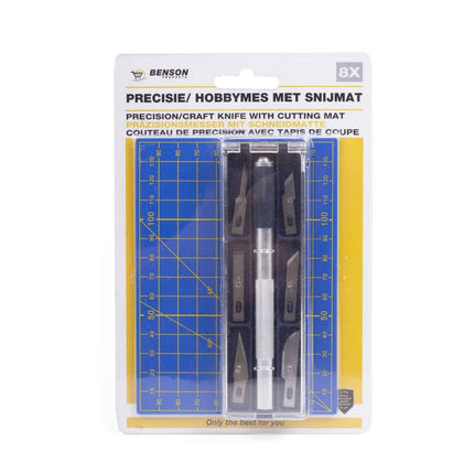 8-delige Precisie Hobbymes Set met 6 Mesjes en Snijmat voor Hobbyprojecten