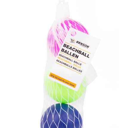 Beachball ballen in netje 3 dlg – 38 mm