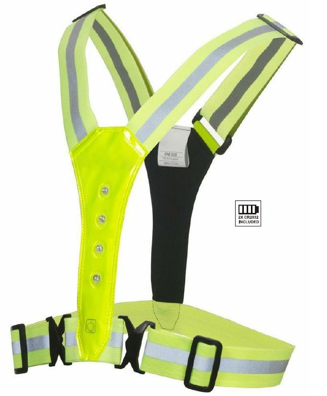 LED veiligheidsvest – Gewicht 130 gram, Kleur Geel, Materiaal Kunststof, Waterbestendig