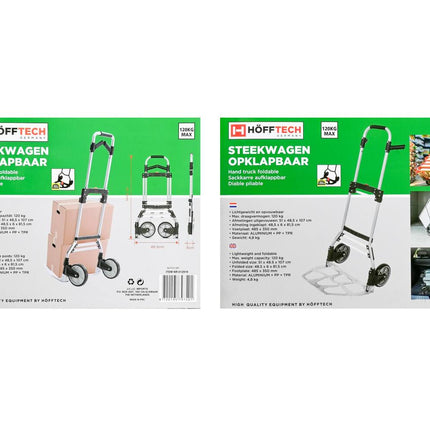 Opvouwbare Alu Steekwagen 120kg, Transport van Zware Dozen en Meer