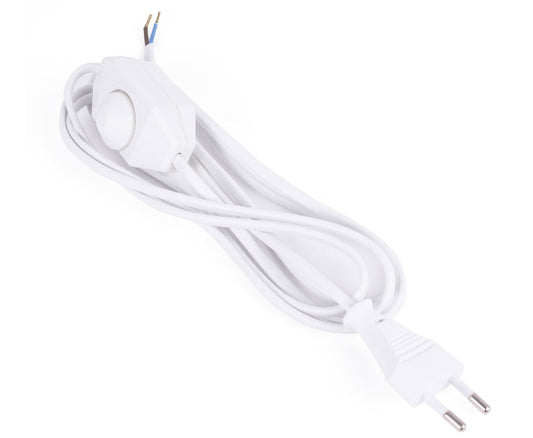 Vloerdimmer 2m Wit, 440W, LED/Halogeen, 2m Snoer, Eurostekker