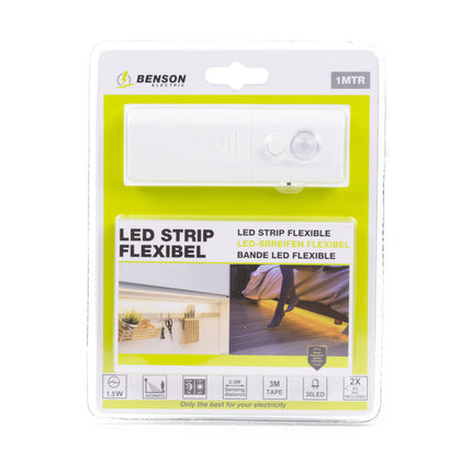 Flexibele 1m LED Strip met Bewegingssensor, 2700K, IP65, 150lm