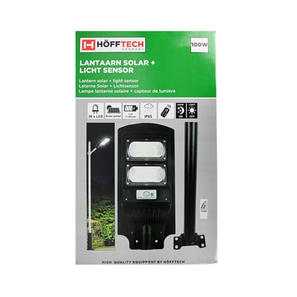 Solar LED Lantaarn IP65, 96 LED's, 840lm, Dag/Nacht Sensor, Buitenverlichting