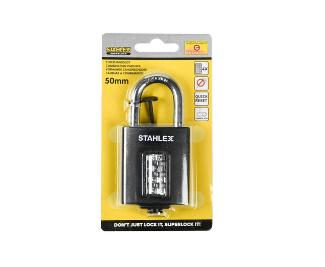 Cijferhangslot 50mm, 4-cijferige code, Quick Reset voor schuurbeveiliging