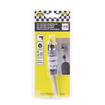 Bit Houder 103mm, 15° Zwenkbaar, Quick Release voor Moeilijke Hoeken