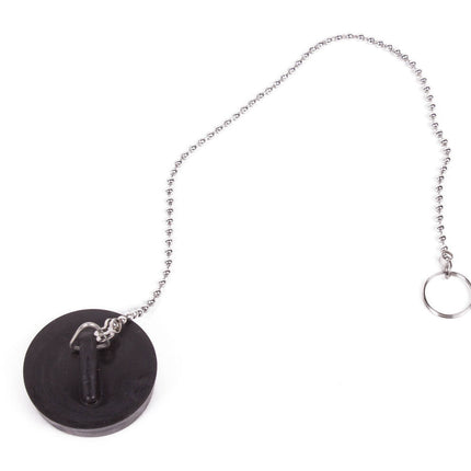 Gootsteendop 44 mm RVS, 30 cm ketting, past standaardafvoeren.