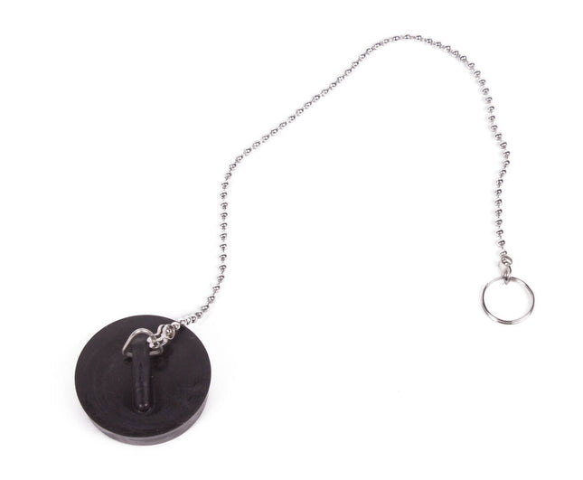 Gootsteendop 44 mm RVS, 30 cm ketting, past standaardafvoeren.