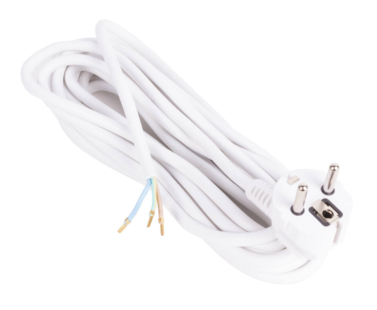 Aansluitsnoer 5m, RA Stekker, 3x1.0MM², 2500W, ideaal voor thuisgebruik