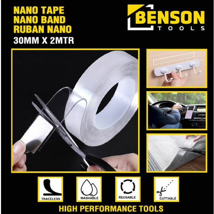 Nano Tape 30mm x 2m - Herbruikbaar voor Klus- en Hobbyprojecten