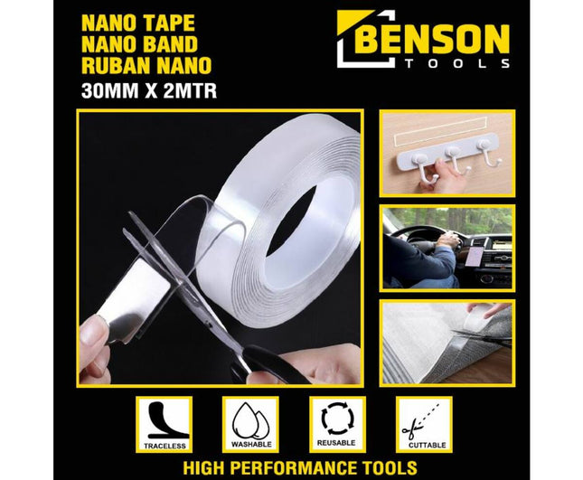 Nano Tape 30mm x 2m - Herbruikbaar voor Klus- en Hobbyprojecten