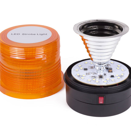 LED Zwaailamp Oranje 2.4W, Magnetisch, Strobe-modus, 24 LED's