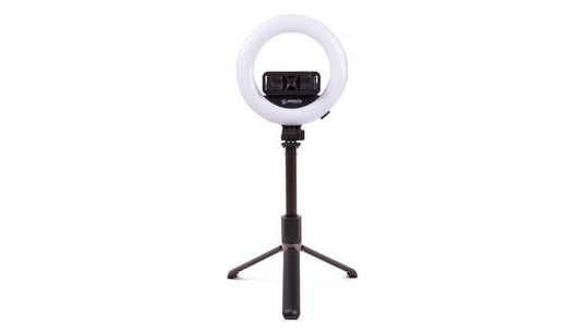 Selfie stick LED ringlamp met statief