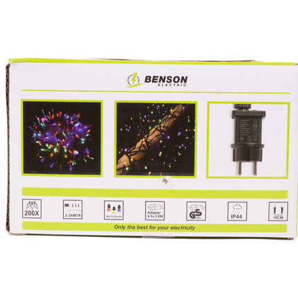 LED Diamant Lichtsnoer 24m, 200 LED's, IP44, Binnen/Buiten Gebruik