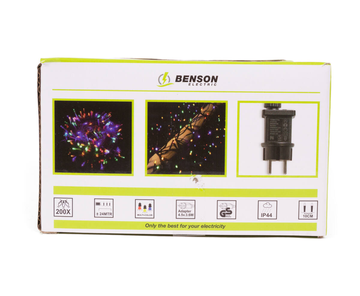 LED Diamant Lichtsnoer 24m, 200 LED's, IP44, Binnen/Buiten Gebruik