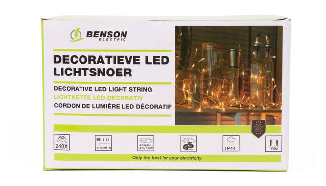 LED deco lichtsnoer 240 micro LED 16.8 mtr IP44