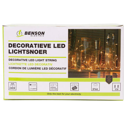 240 Micro LED Lichtsnoer 16.8m IP44, Voor Binnen/Buiten Decoratie