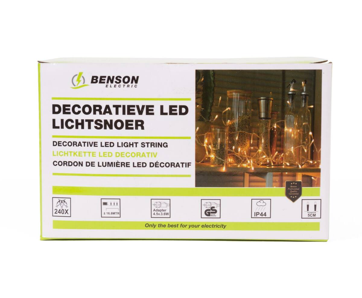 240 Micro LED Lichtsnoer 16.8m IP44, Voor Binnen/Buiten Decoratie