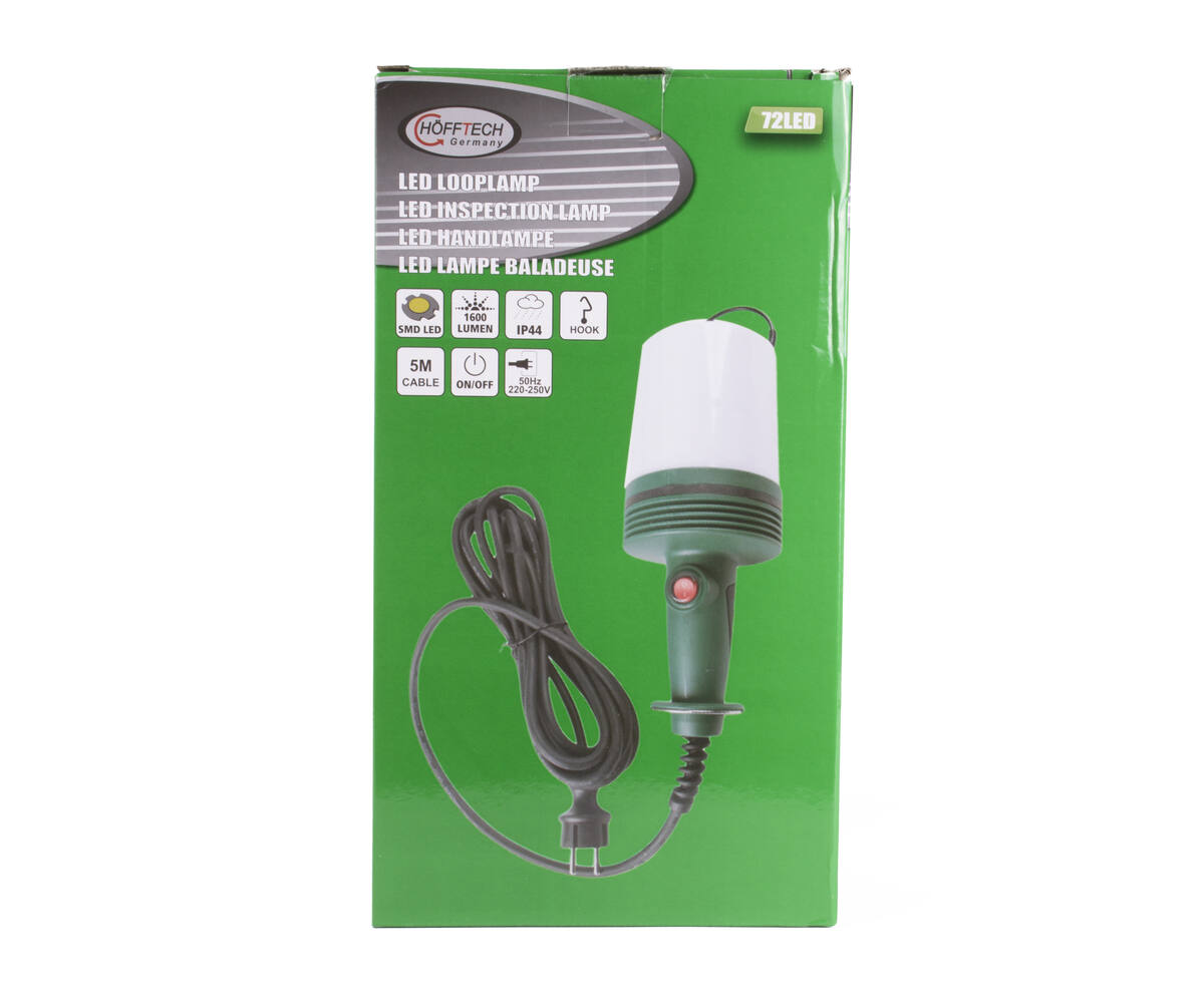 LED Looplamp 72 SMD, 1600lm, 5m Kabel, IP54, 4000K, Ideaal voor Werkplaats