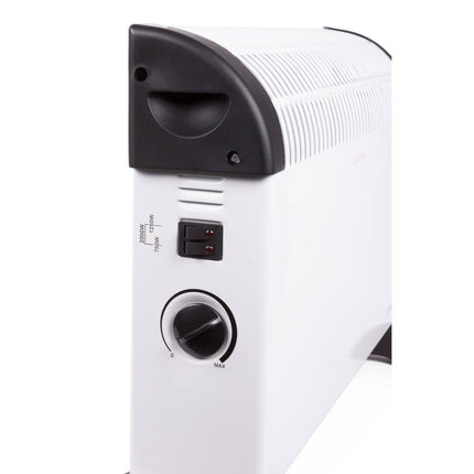 Heater Convector 750/1250/2000W, Wit - Verwarmt Ruimtes tot 20m²