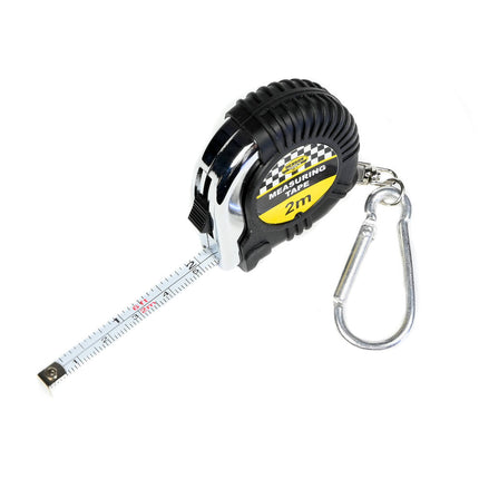 Rubberen Rolbandmaat 2m x 6mm met Karabijnhaak - Bouw & DIY