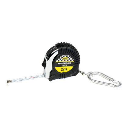 Rubberen Rolbandmaat 2m x 6mm met Karabijnhaak - Bouw & DIY