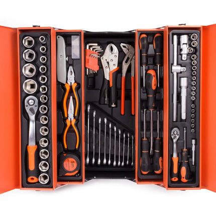 Gereedschapkist 85 dlg Profi: 18-delige doppenset, ideaal voor werkplaatsen